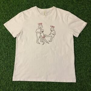 White Stick Figure Funny Life Graphic Tee